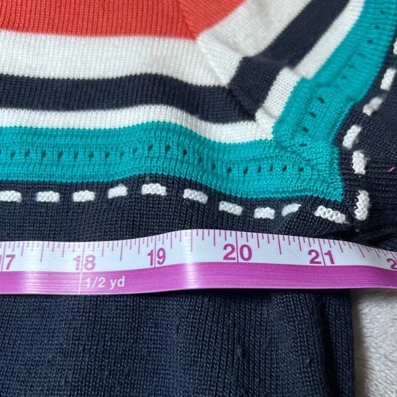 Alfred Dunner Sweater Womens XL Multi Colored Striped Knit Top Acrylic Casual - Picture 10 of 11